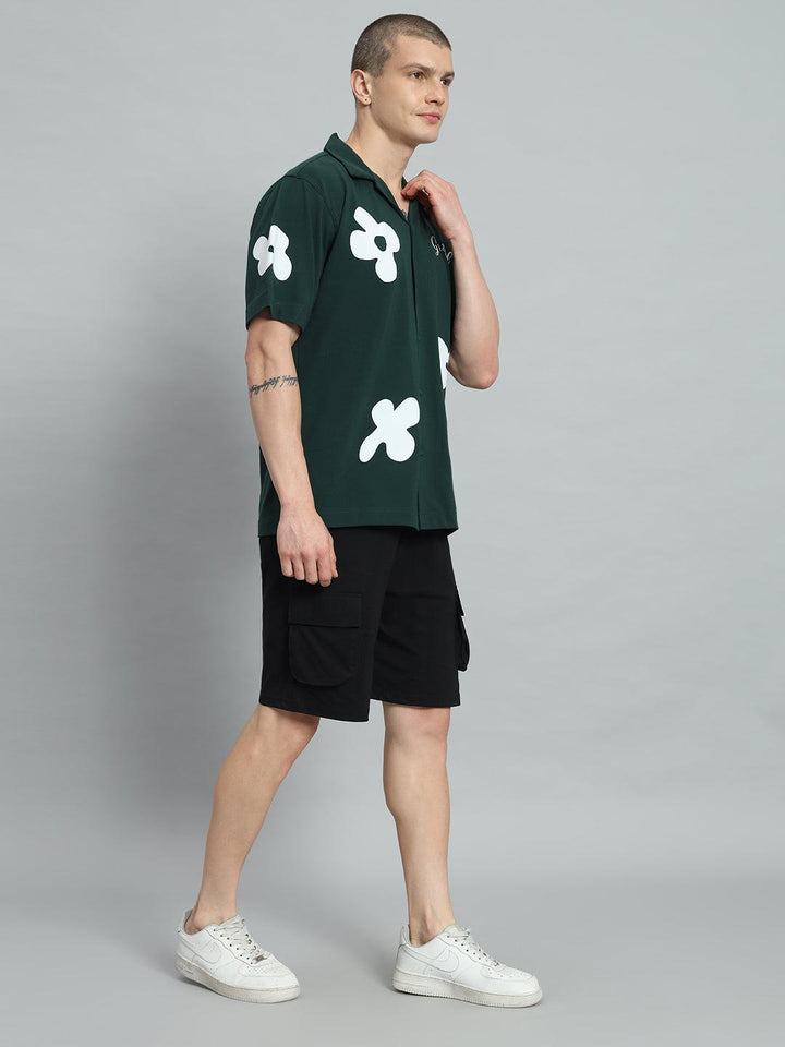 GRIFFEL Printed Bowling Shirt and Shorts Set