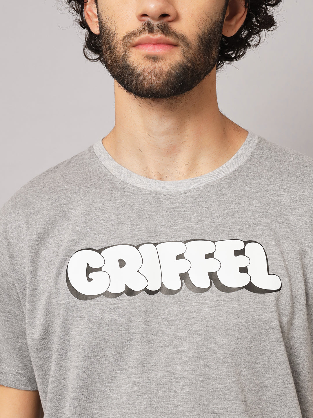 GRIFFEL Men Printed Grey Regular fit T-shirt - griffel