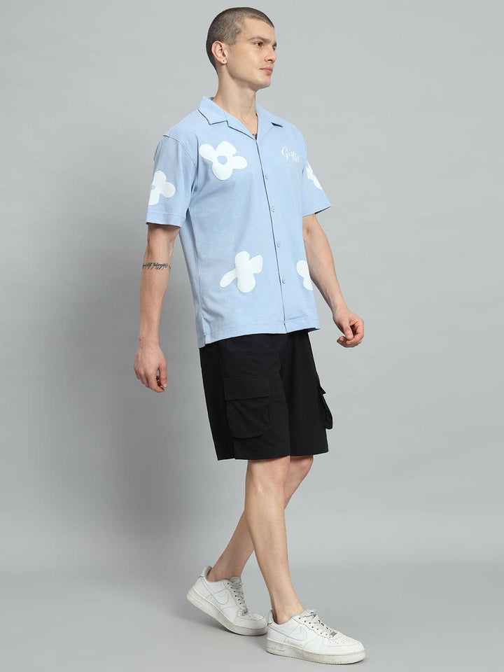 GRIFFEL Printed Bowling Shirt and Shorts Set