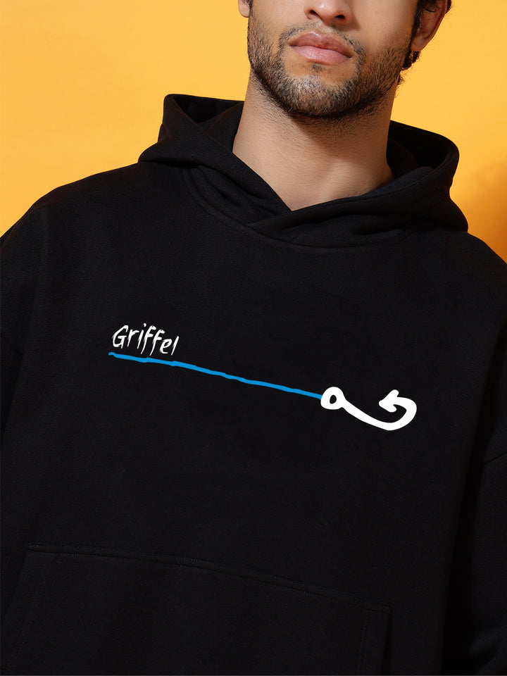 FISHERMAN Oversized Black Cotton Fleece Hoodie 🐟