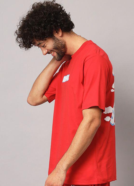 GRIFFEL Men Red UPRISING oversized T-shirt - griffel