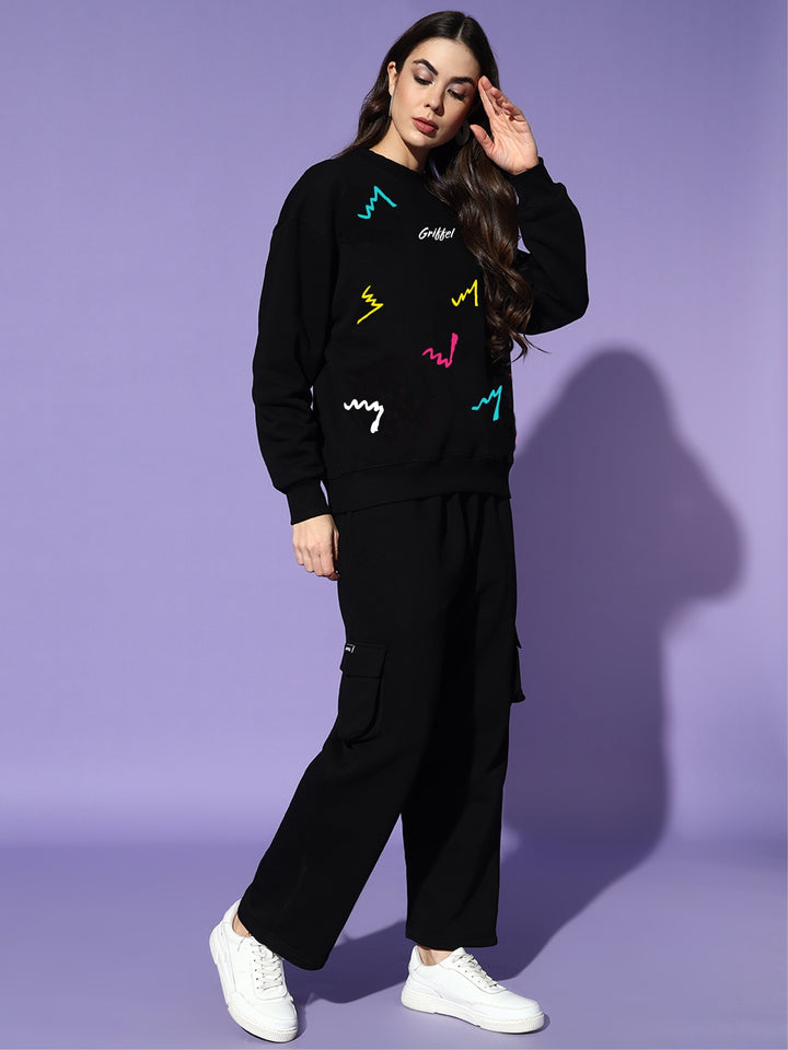 THREADS oversized cotton fleece tracksuit