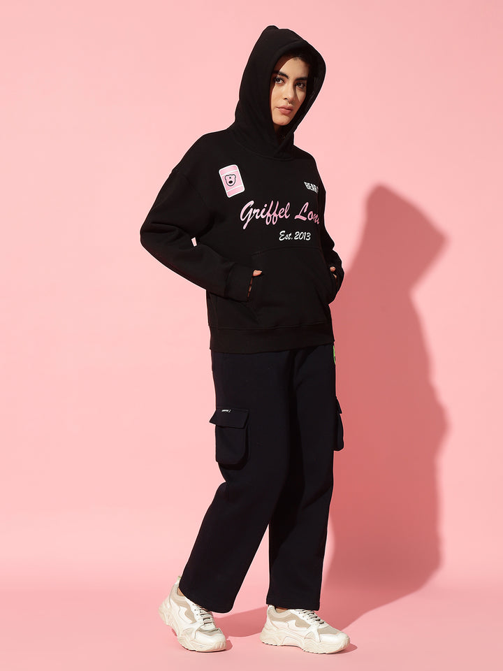 Est 2014 black Oversized Round Neck Tracksuit