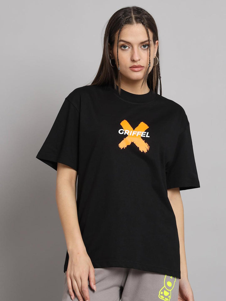 Cross Bunny Drop Shoulder Oversized T-shirt