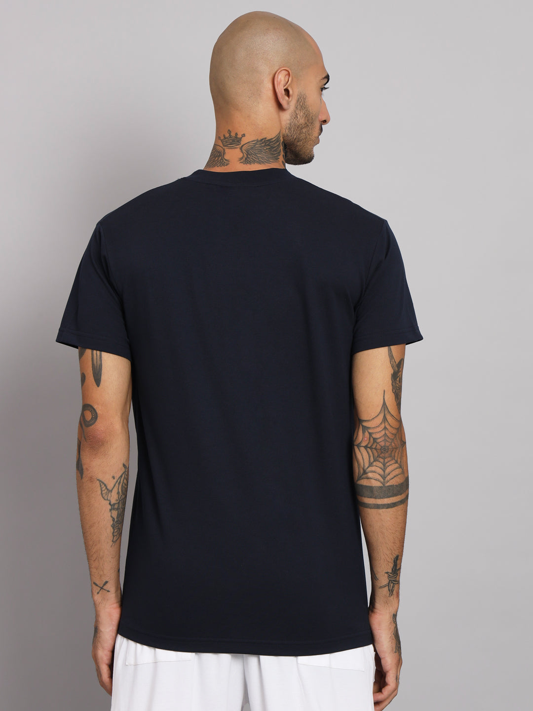GRIFFEL Men Printed Melted Teddy Face Navy Regular fit Cotton T-shirt - griffel