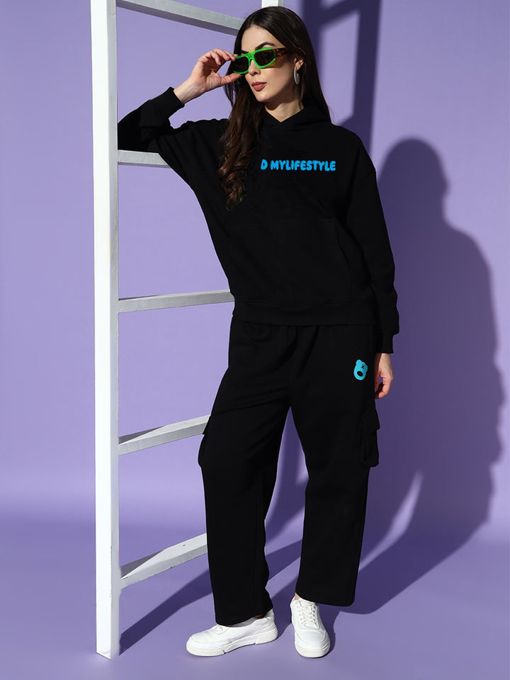LIFE STYLE oversized cotton fleece tracksuit