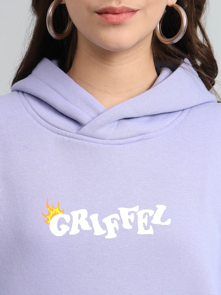 Griffel Women Oversized Fit Never look back 100% Cotton Black Fleece Hoodie and trackpant - griffel