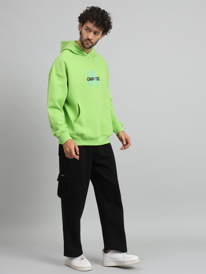 Griffel Men Oversized Fit No One Saves You Parrot 100% Cotton Fleece Hoodie and trackpant - griffel