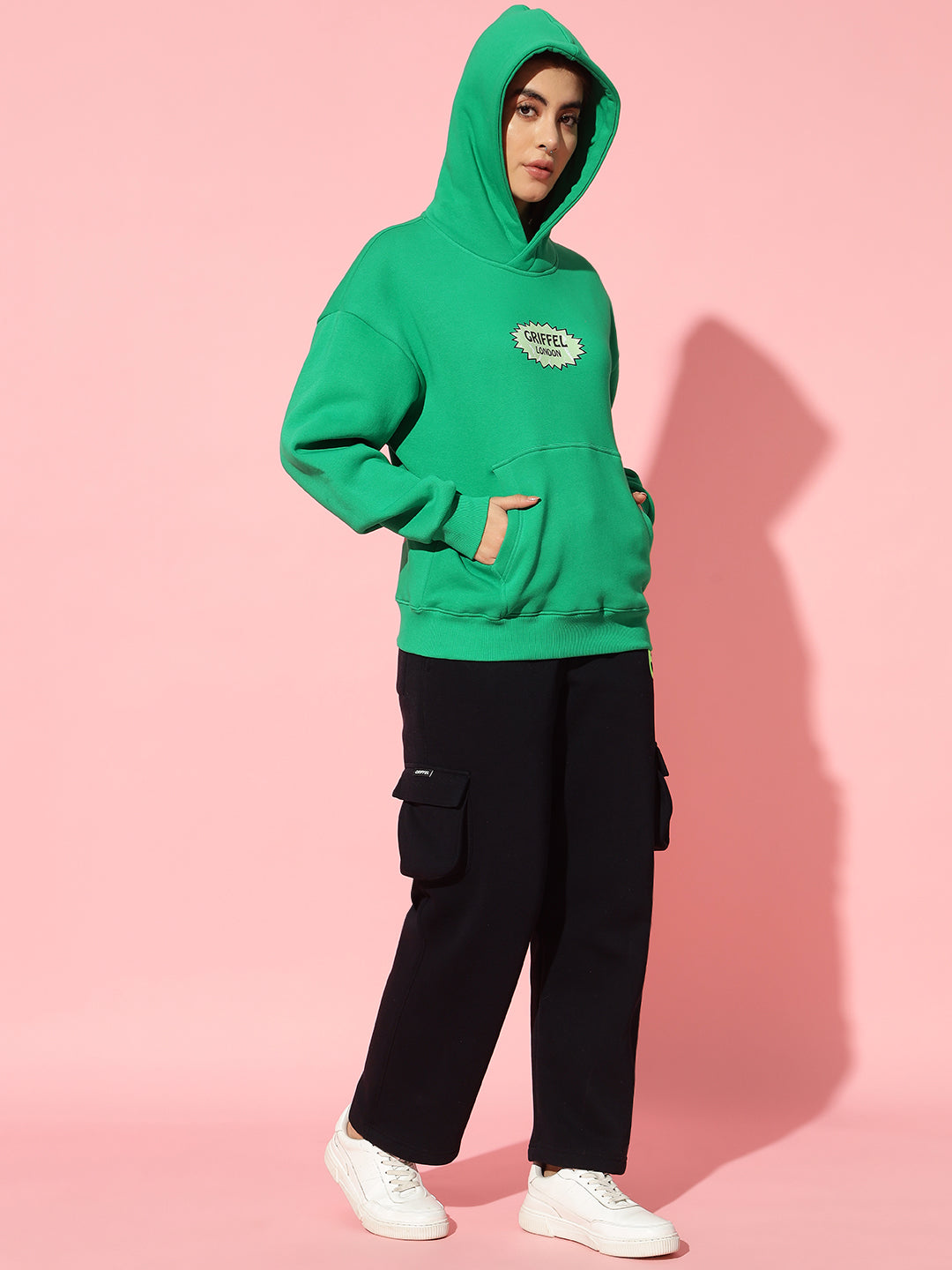 Chilli green Oversized Round Neck Tracksuit