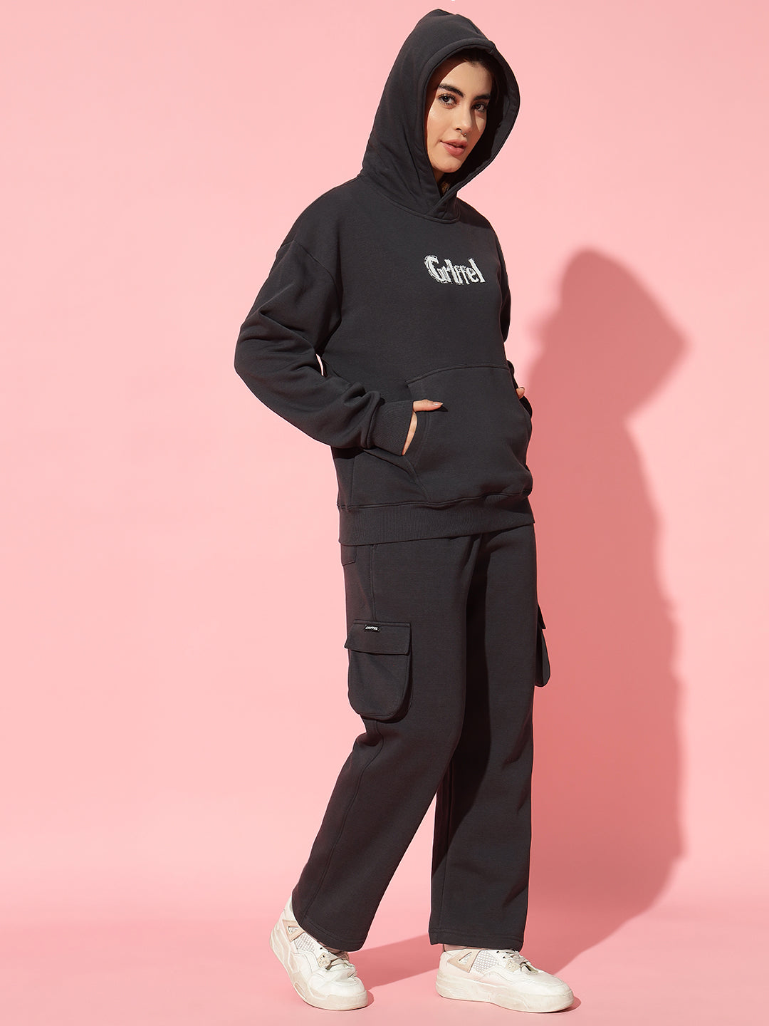 Island Dark brown Oversized Round Neck Tracksuit