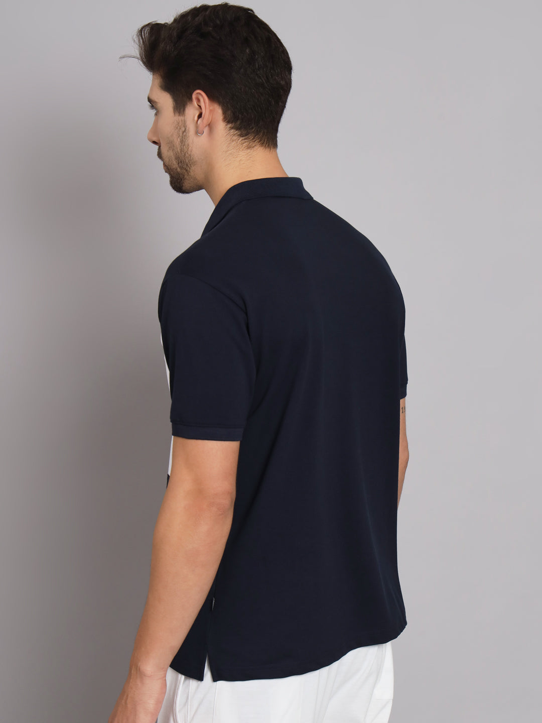 GRIFFEL Men's Navy Cotton Polo T-shirt - griffel