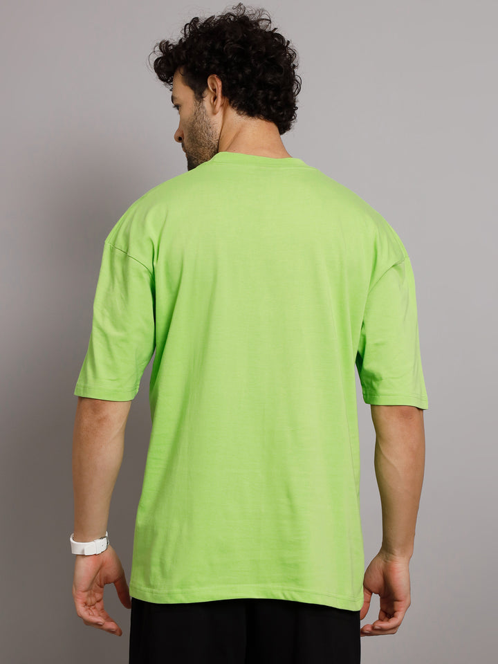 GRIFFEL Men Signature Logo Neon Parrot Oversized Drop Shoulder T-shirt - griffel