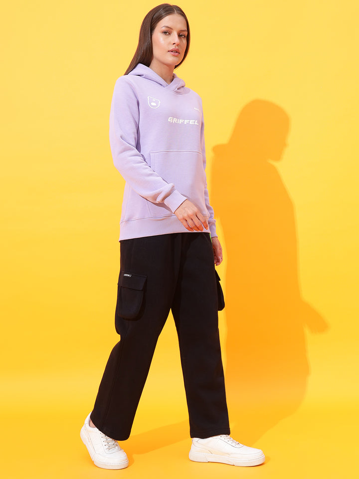 Est 2014 lavender Oversized Hoodie Neck Tracksuit