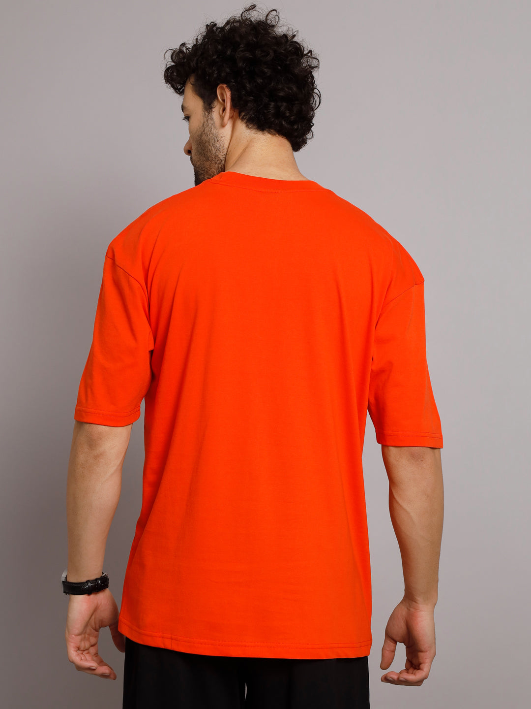 GRIFFEL Men TEDDY Neon Orange Oversized Drop Shoulder T-shirt - griffel