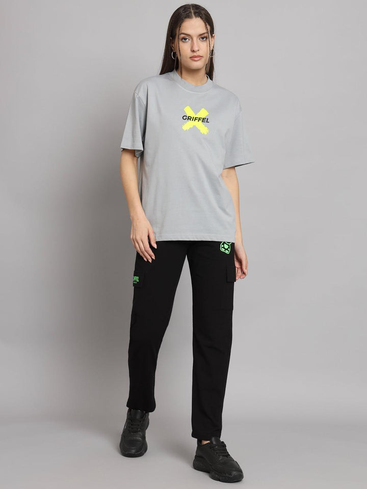 Cross Bunny Drop Shoulder Oversized T-shirt