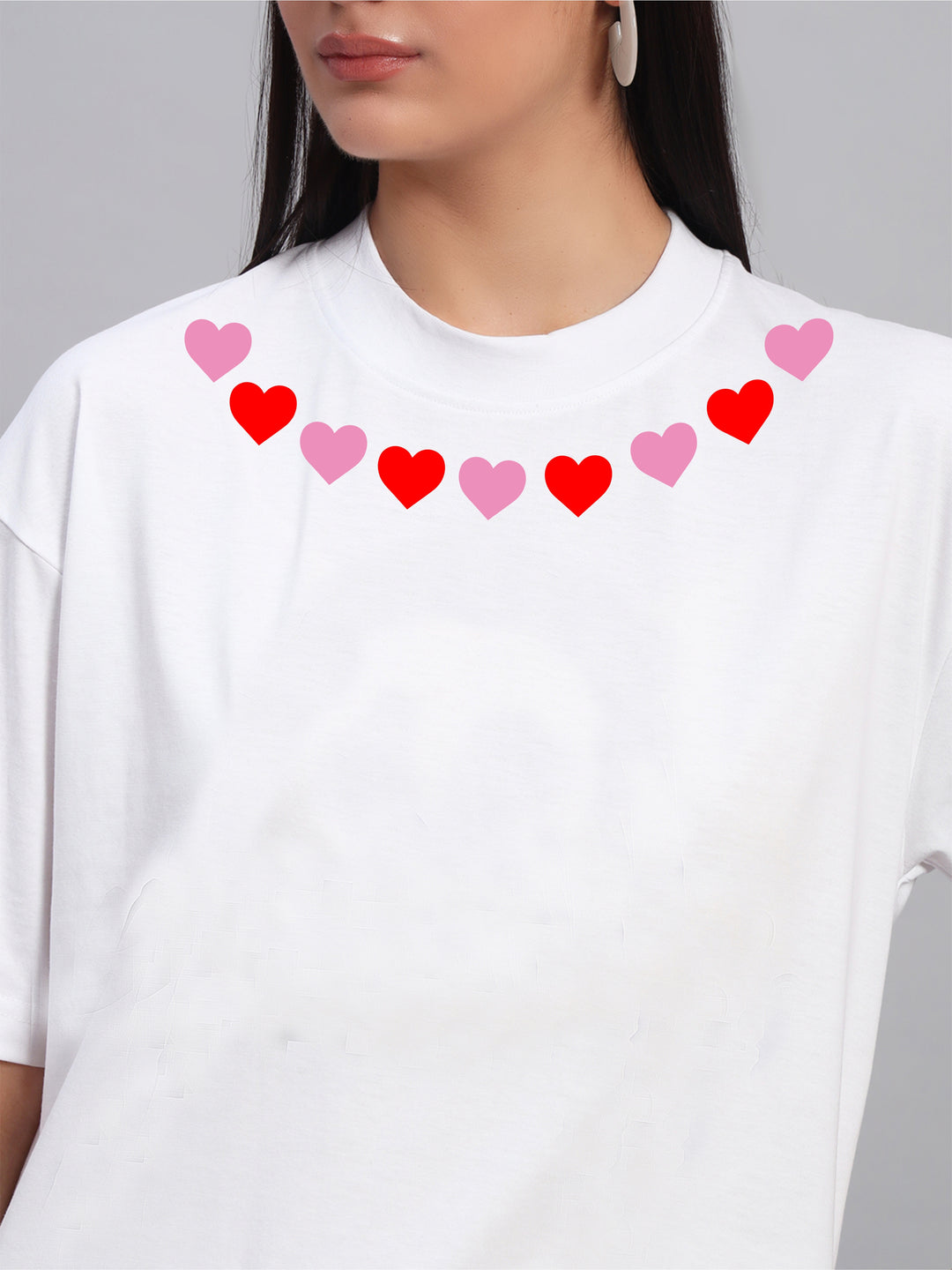 Heart Neck OVERSIZED Cotton T-SHIRT