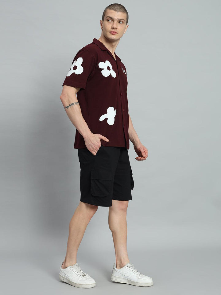 GRIFFEL Printed Bowling Shirt and Shorts Set