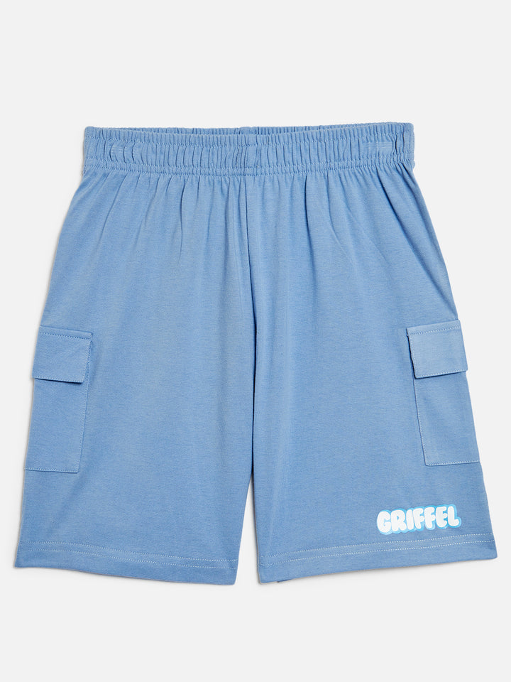 GRIFFEL Boys Kids Sky Blue Co-Ord T-shirt and Short Set