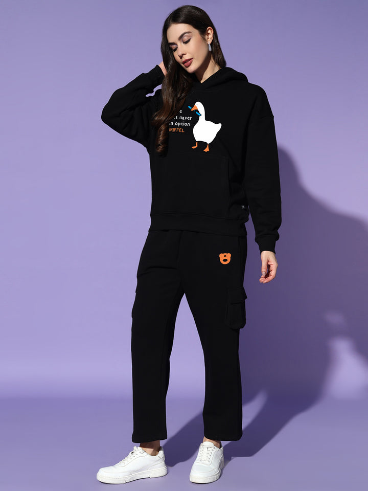 Peaceful Duck Oversized Cotton Fleece Hoodie 🦆