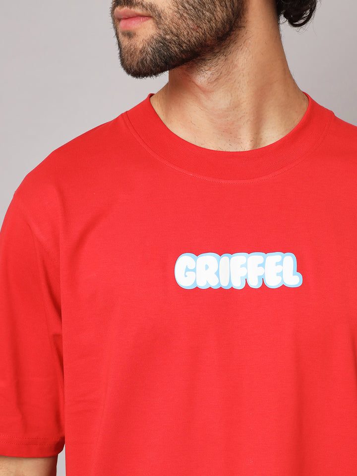 GRIFFEL Men Red UPRISING oversized T-shirt - griffel