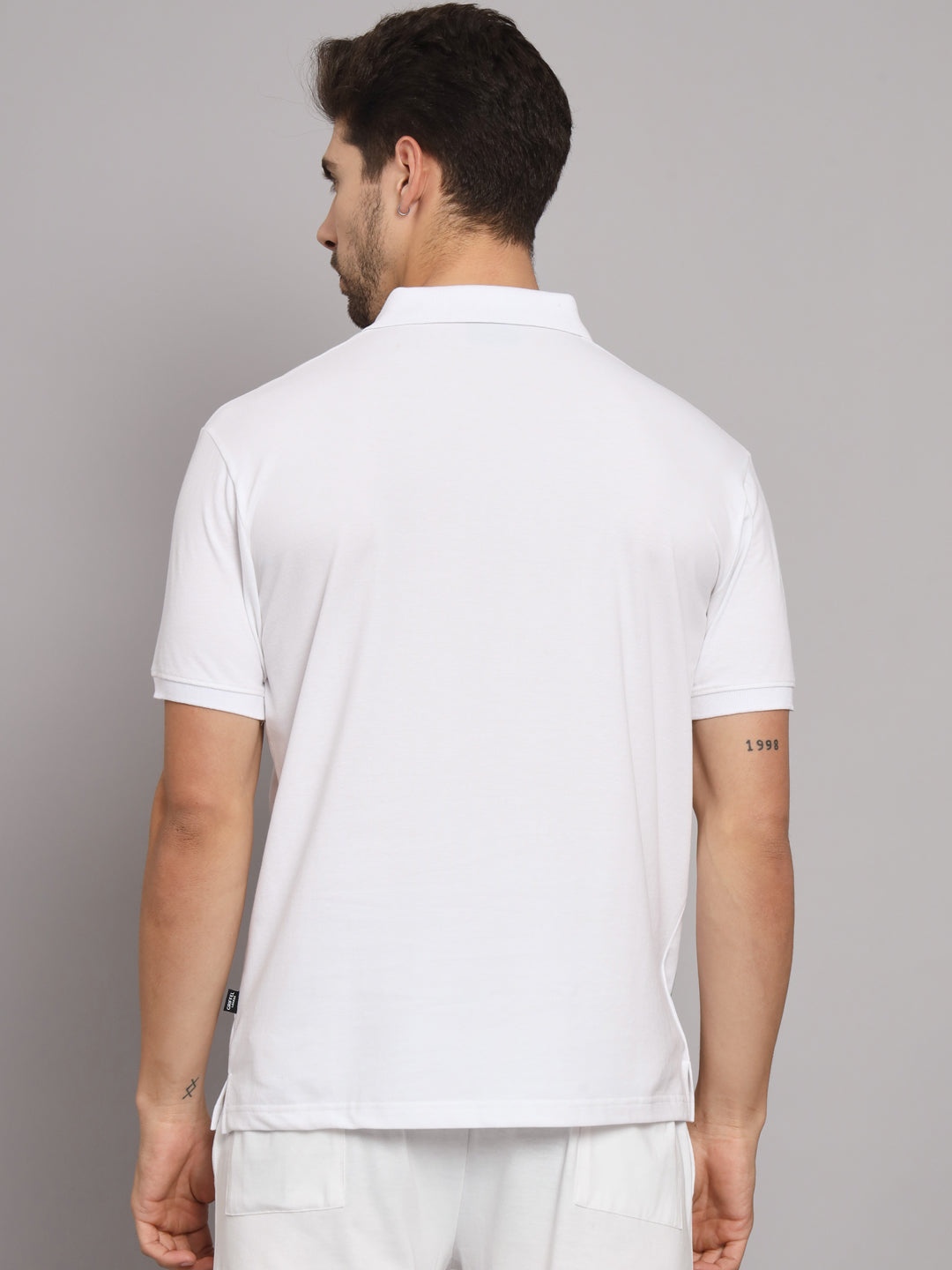GRIFFEL Men's White Cotton Polo T-shirt - griffel