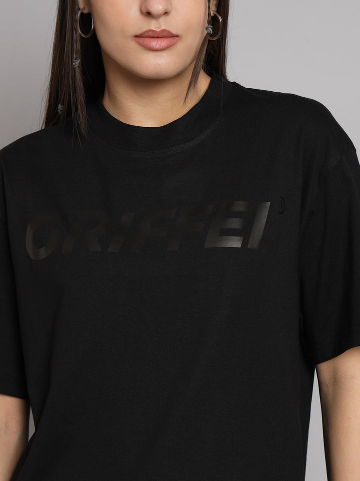 GRIFFEL Women GRIFFEL Printed Loose fit Black T-shirt - griffel
