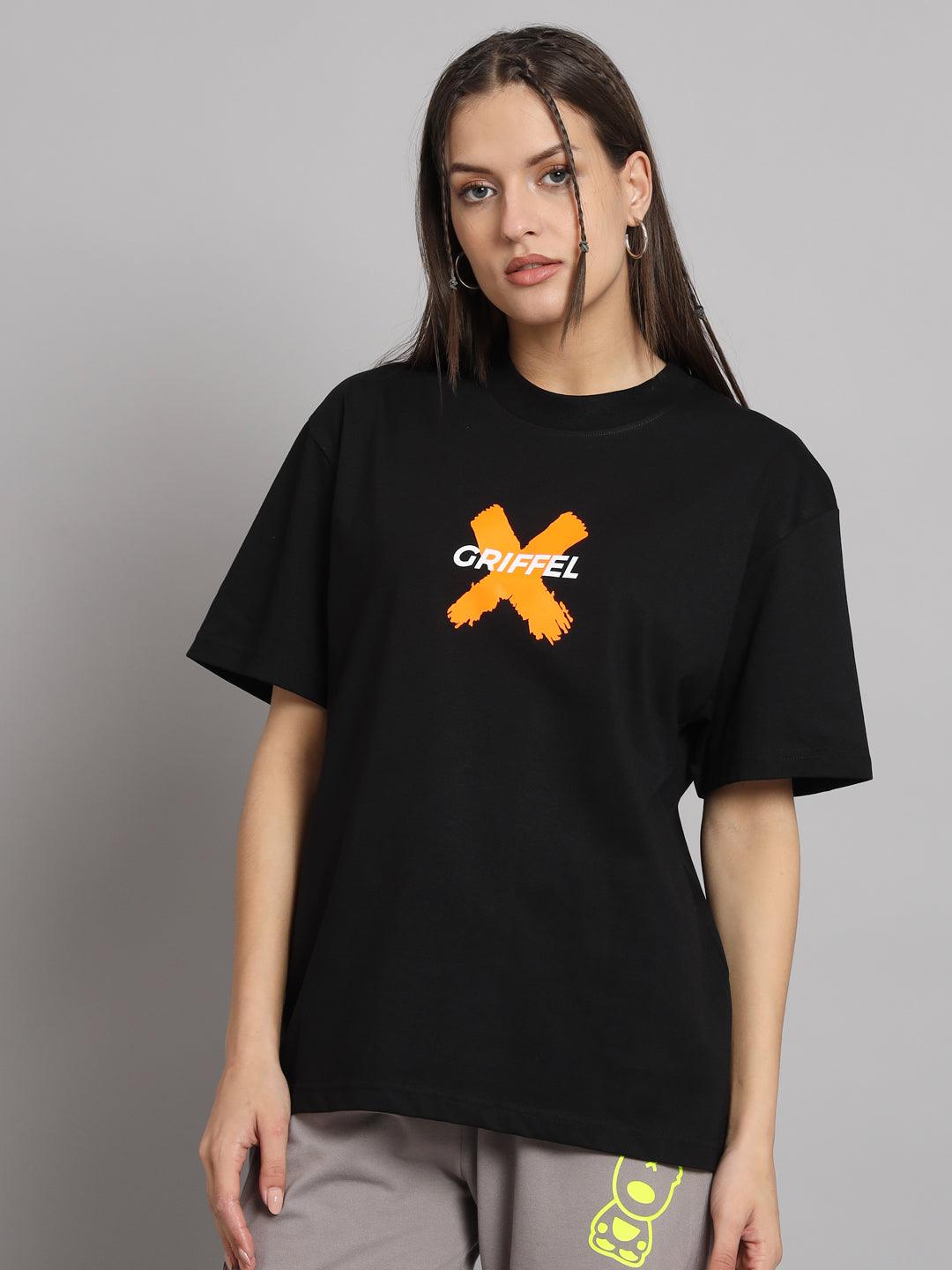 Cross Bunny Drop Shoulder Oversized T-shirt