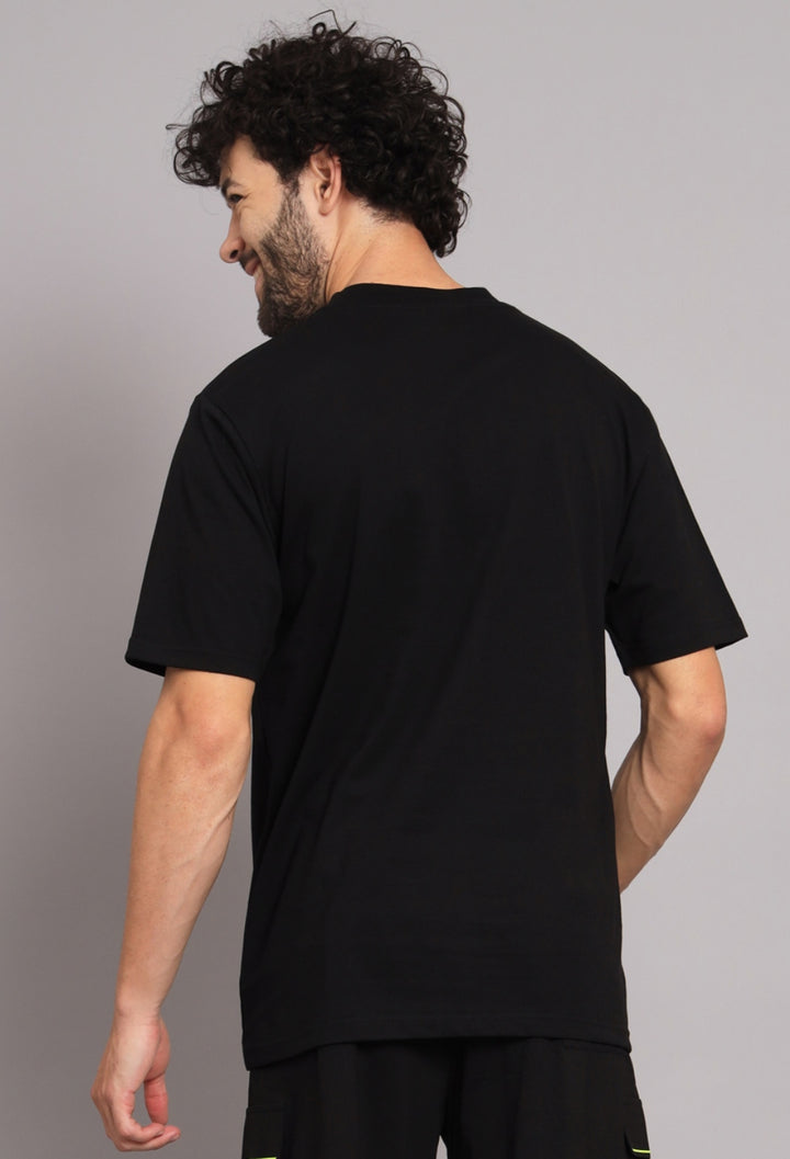 GRIFFEL Men Black Neon Teddy Oversized T-shirt - griffel