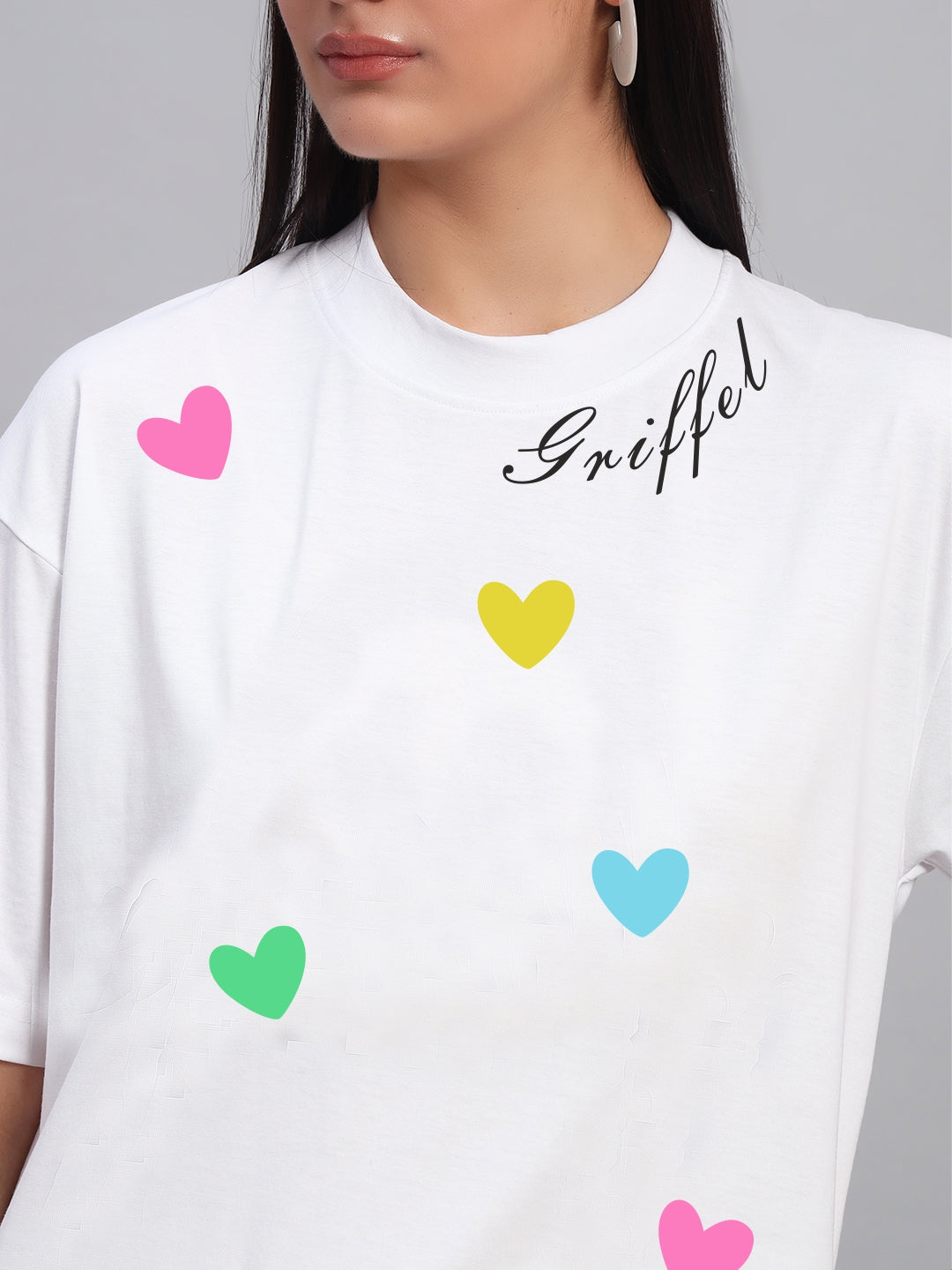 SMALL HEART OVERSIZED Cotton T-SHIRT