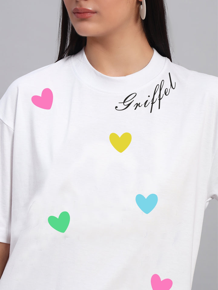 SMALL HEART OVERSIZED Cotton T-SHIRT
