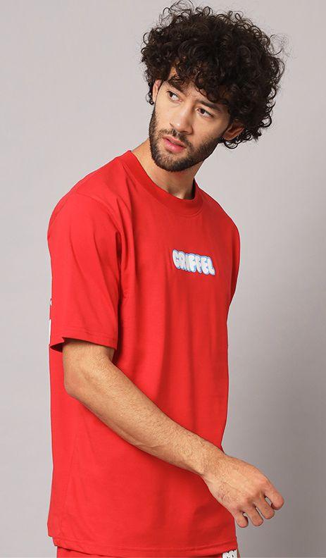 GRIFFEL Men Red UPRISING oversized T-shirt - griffel