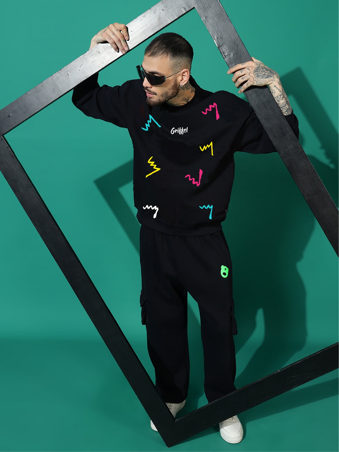 COLOR THREADS GRIFFEL CLUB cotton fleece oversized tracksuit