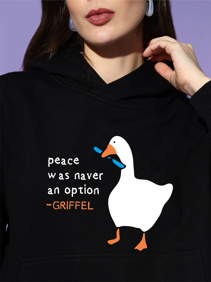 Peaceful Duck Oversized Cotton Fleece Hoodie 🦆