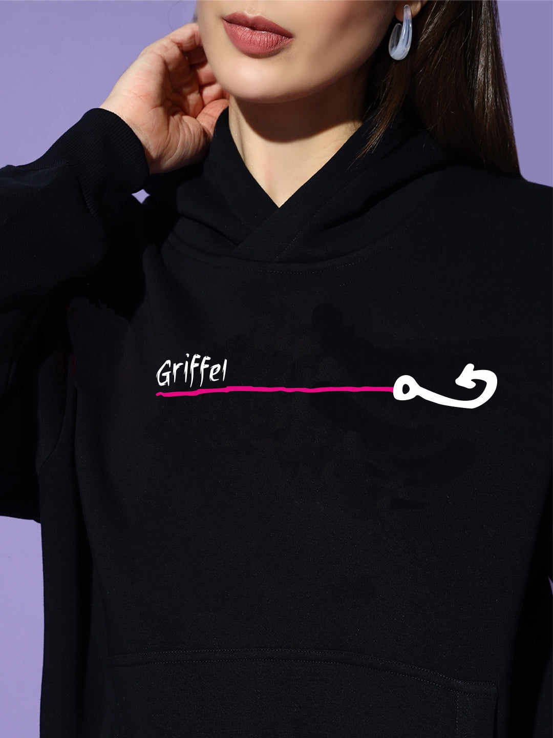 Fisherwomen Oversized Cotton Fleece Black Hoodie 🐟