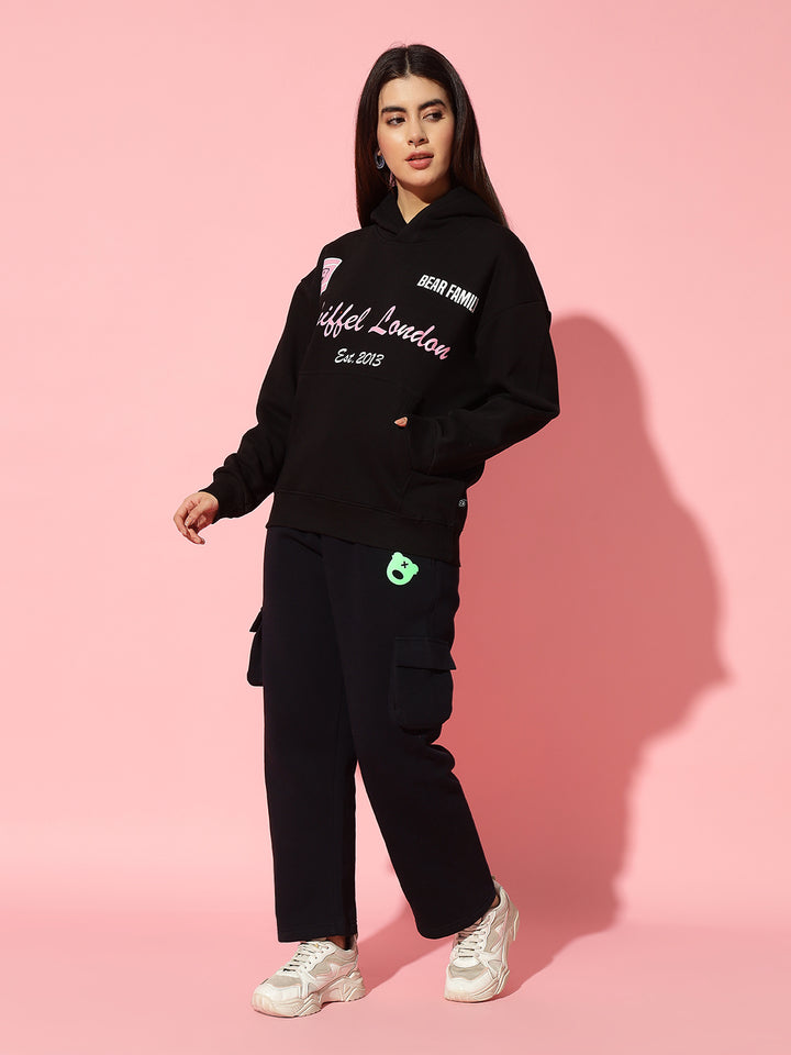 Est 2014 black Oversized Round Neck Tracksuit