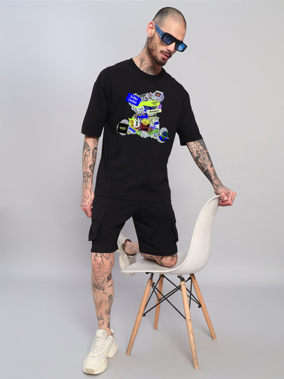 Glitch Teddy Oversized Cotton Co-ord 💾