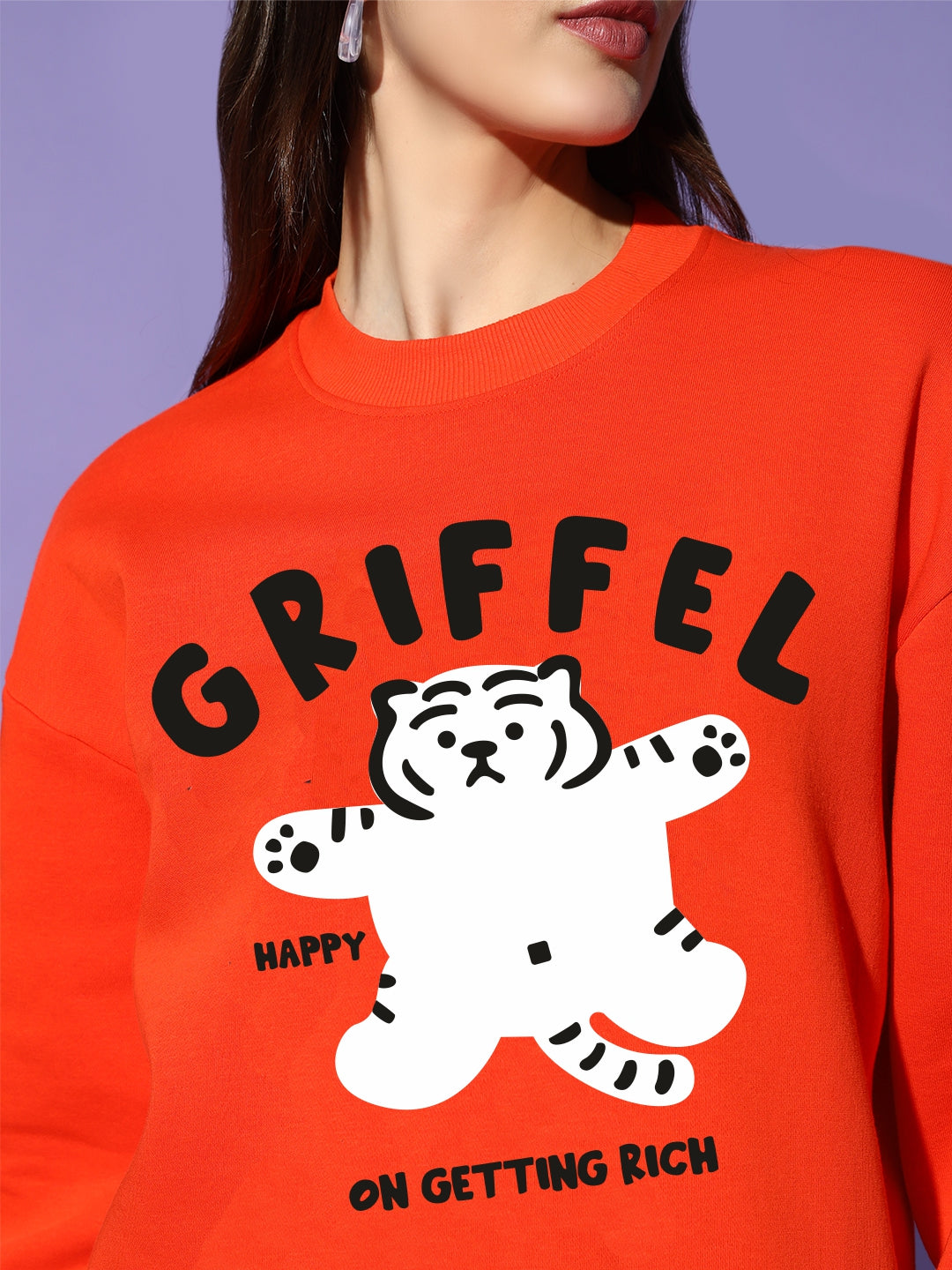 HAPPY TIGER oversized cotton fleece tracksuit