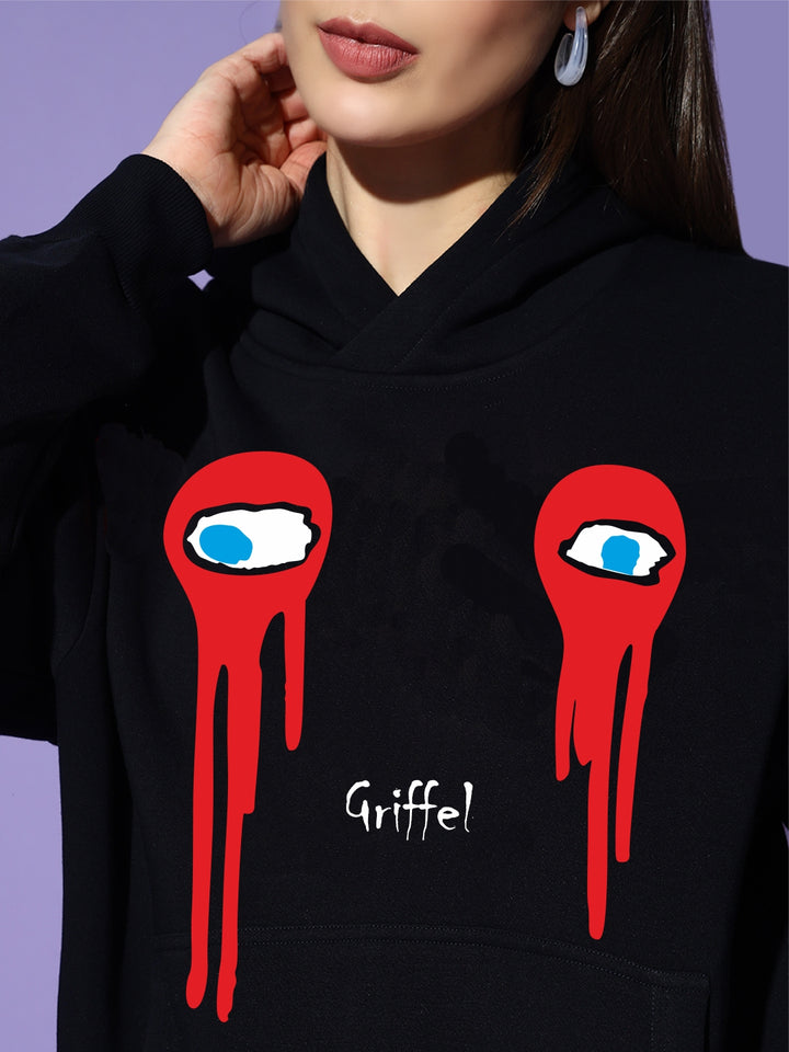 Street Monster Oversized Cotton Fleece Black Hoodie 😈