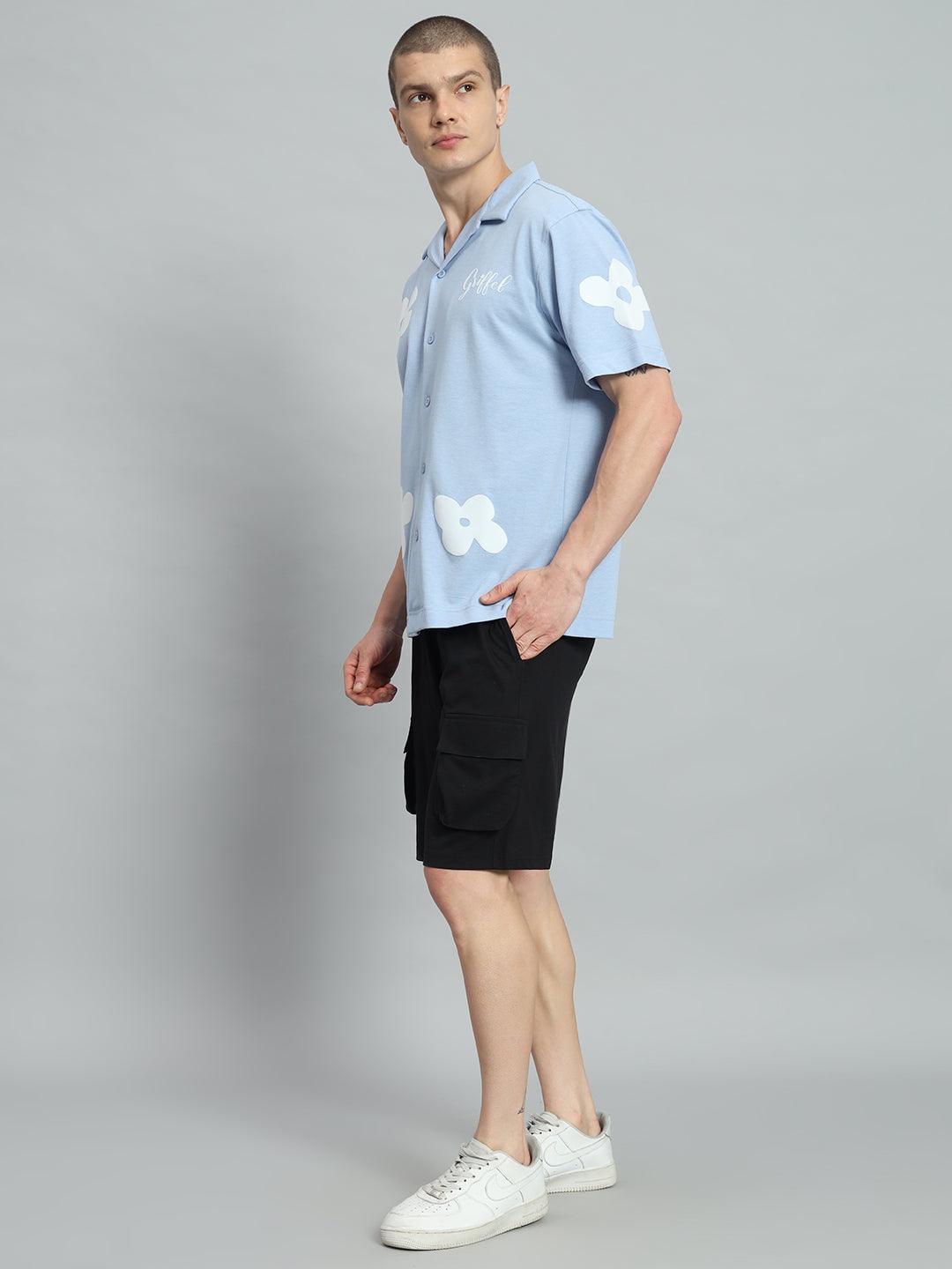 GRIFFEL Printed Bowling Shirt and Shorts Set