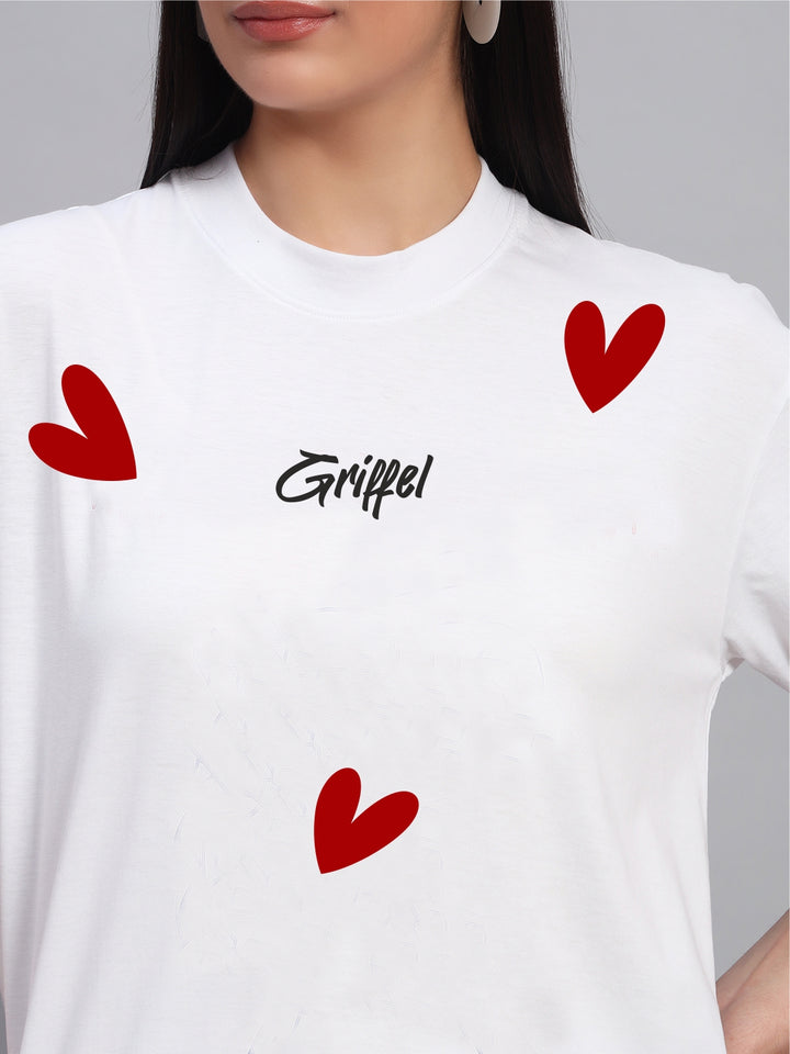 All Over Heart OVERSIZED Cotton T-SHIRT