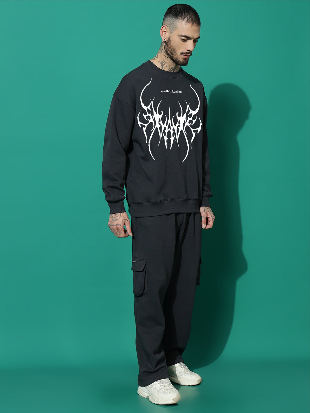 HELLWAVE GRIFFELGRIFFEL CLUB cotton fleece oversized tracksuit