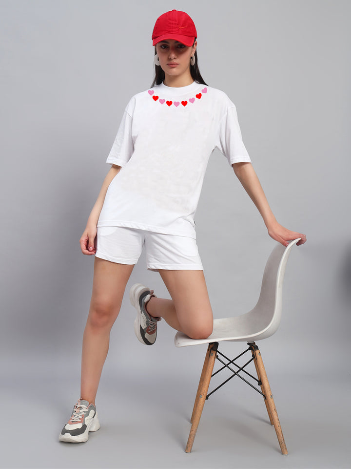 Heart Neck OVERSIZED Cotton T-SHIRT