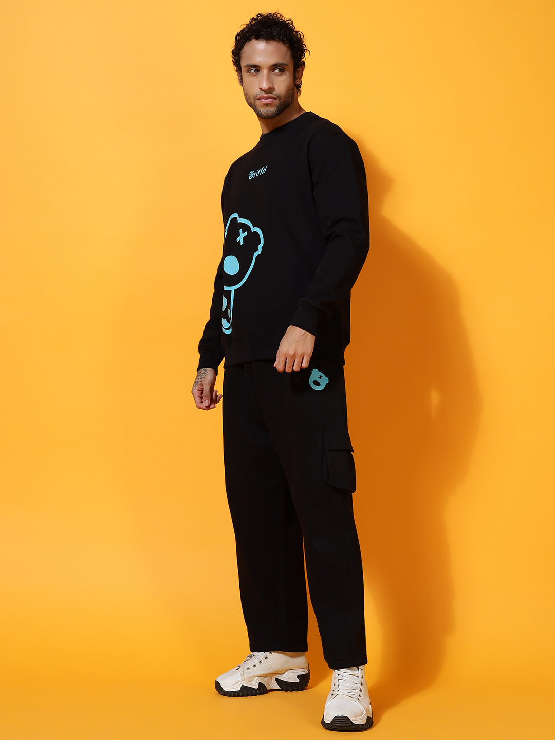 Teddy Printed Regular Fit Tracksuit