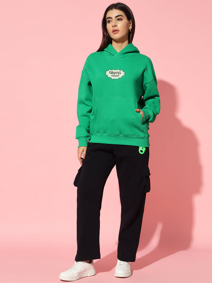 Chilli green Oversized Round Neck Tracksuit