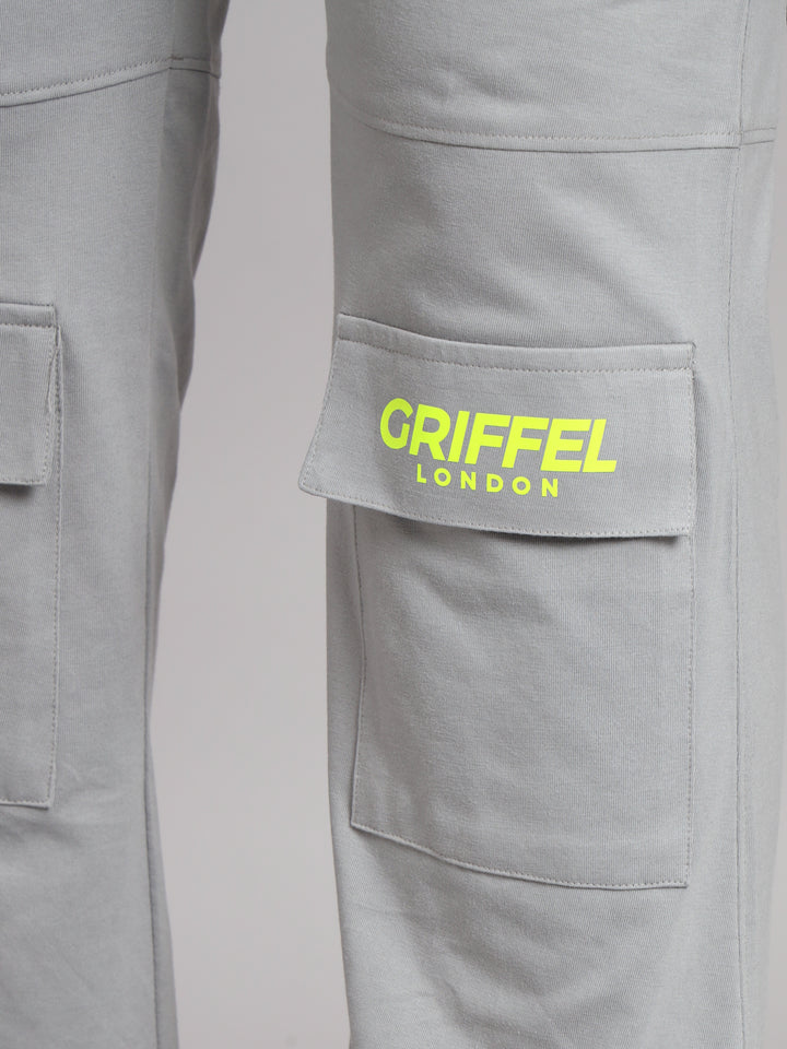 Griffel Women’s Front Teddy Logo 6 Pocket Steel Grey Trackpant - griffel