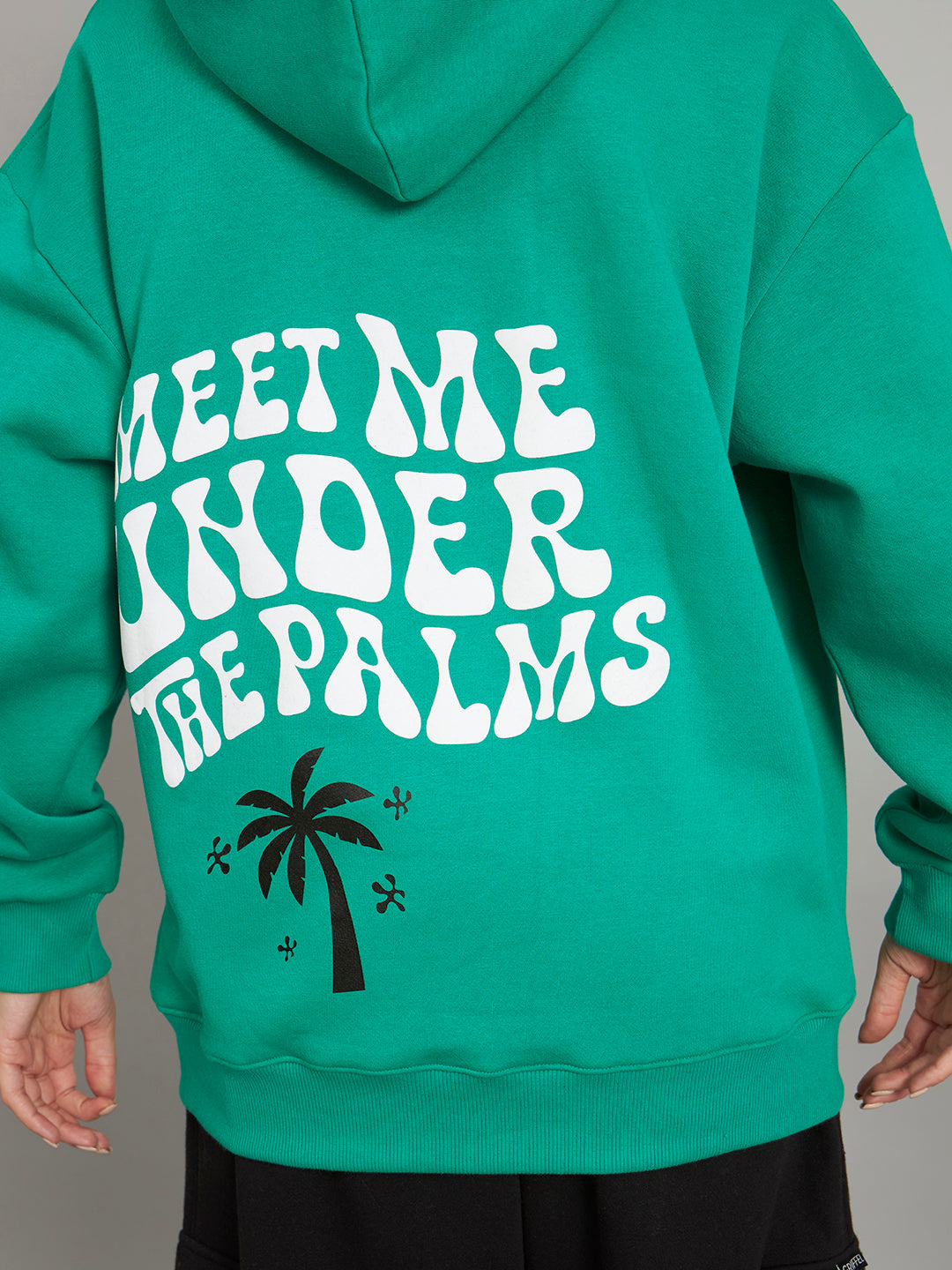 Meet Me Under the Palms Tree Print Oversized Hoodie - griffel