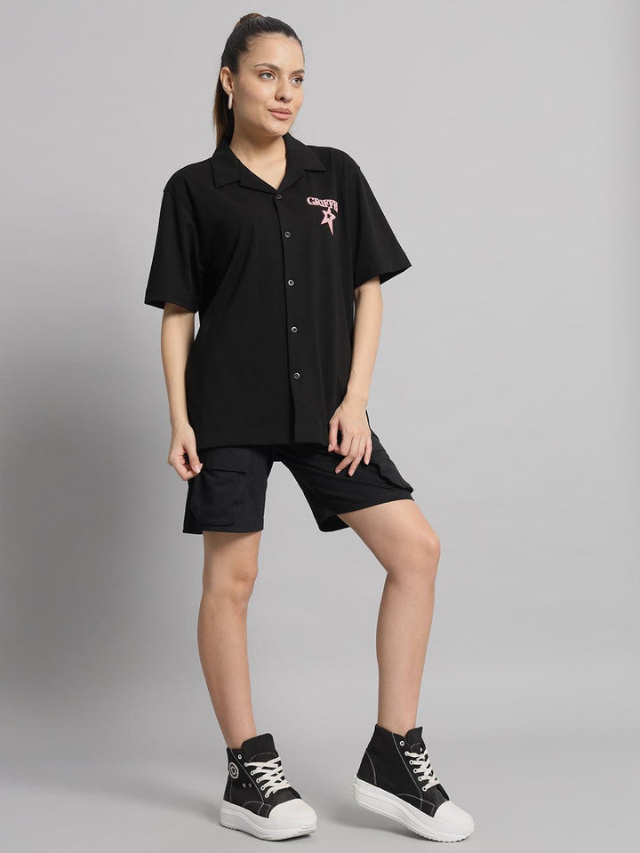 GRIFFEL Printed Bowling Shirt and Short Set