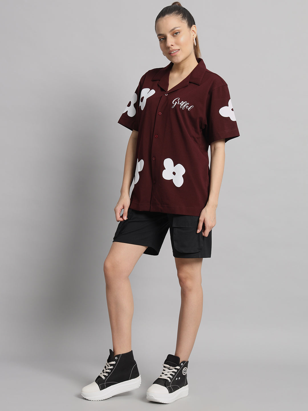 GRIFFEL Printed Bowling Shirt and Short Set