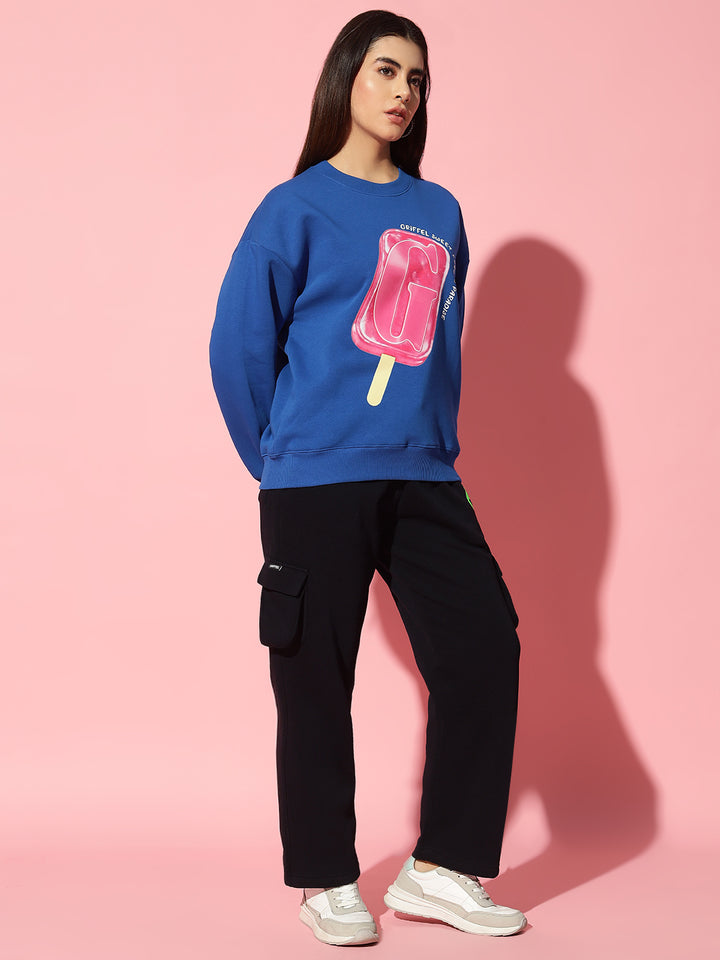 Sweet freeze Royal Oversized Round Neck Tracksuit