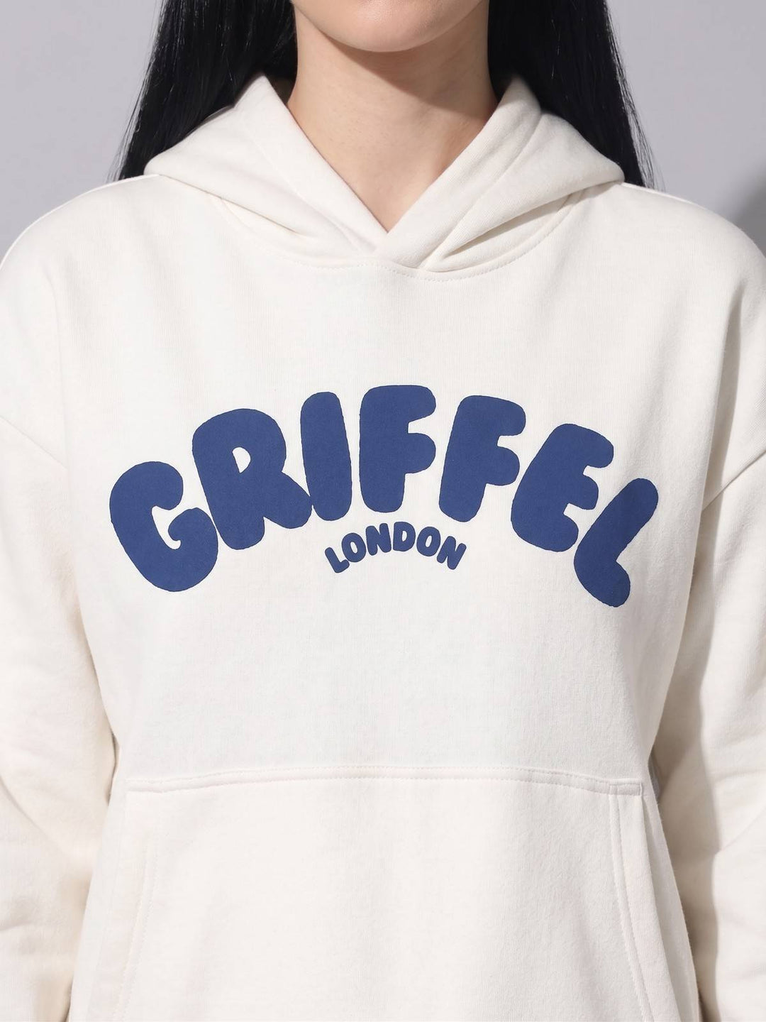 Women's Oversized Graphic Print New Born Logo Hoodie